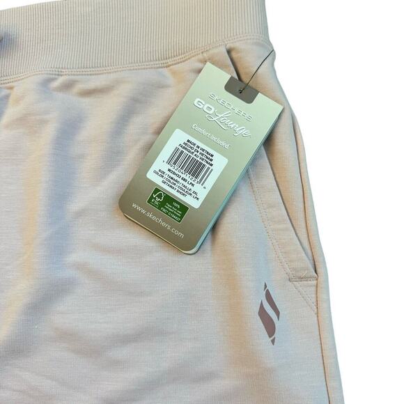 Skechers Skechluxe Go Lounge French Terry Comfy Pale Pink Shorts Womens 2XL NWT - Picture 6 of 11